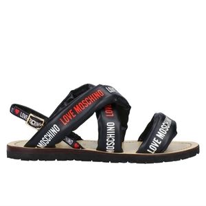 Love Moschino printed padded leather sandals